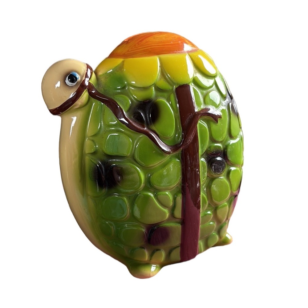 Turtle Coin Bank by Ceramaster Vintage Nursery Baby Gift Collectible Retro